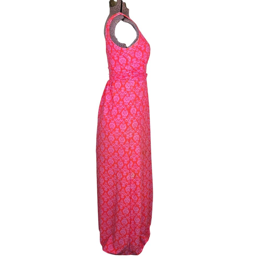 Jude Connally Womens Maxi Dress. Orange Base With Pink Medallion Design. Size XS - Picture 5 of 8